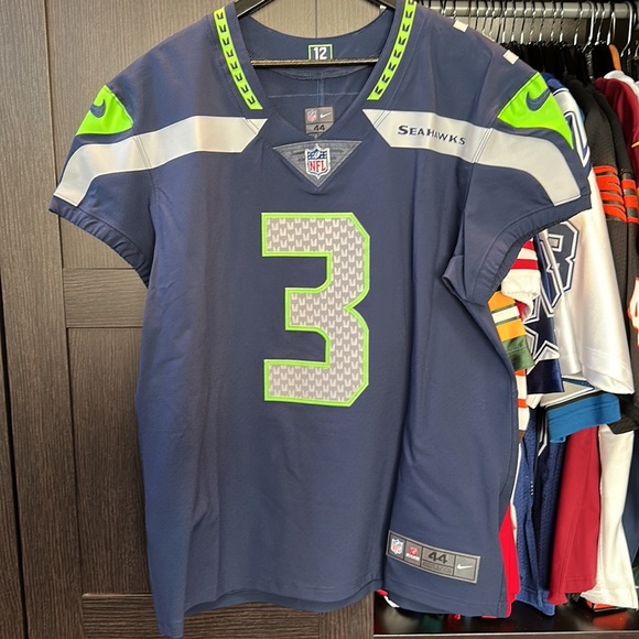 Nike Russell Wilson College Navy Seattle Seahawks Vapor Elite Authentic Jersey - Picture 1 of 13